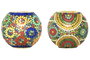 DKD Home Decor Lámpara de Sobremesa Cristal Mandal Multicolor