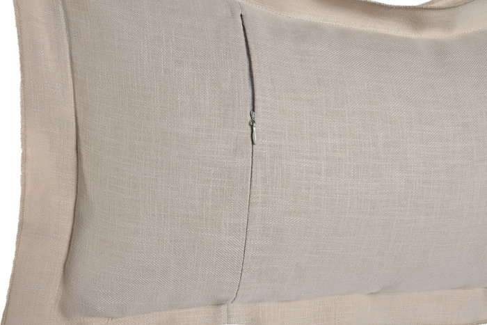 DKD Home Decor Cojin Linen Collection 1c24 Arena Lino 30 x 50 cm (2 Unidades) Con Flecos