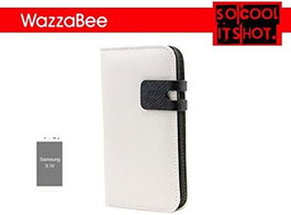 WAZZABEE WB-S4-WP-WH - Funda para Samsung Galaxy S IV en polipiel, color blanco