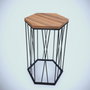 Hanah Home Mesa Auxiliar Nogal y Negro 40x62x35cm