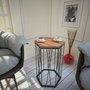 Hanah Home Mesa Auxiliar Nogal y Negro 40x62x35cm