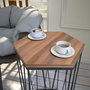 Hanah Home Mesa Auxiliar Nogal y Negro 40x62x35cm