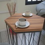 Hanah Home Mesa Auxiliar Nogal y Negro 40x62x35cm