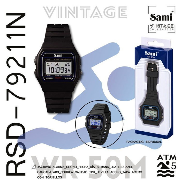 SAMI Reloj Sami Vintage LCD WR50M