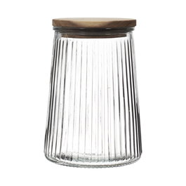 Home Deco Factory Bote Con Tapa Acacia 950 Ml Cocooning Vidrio