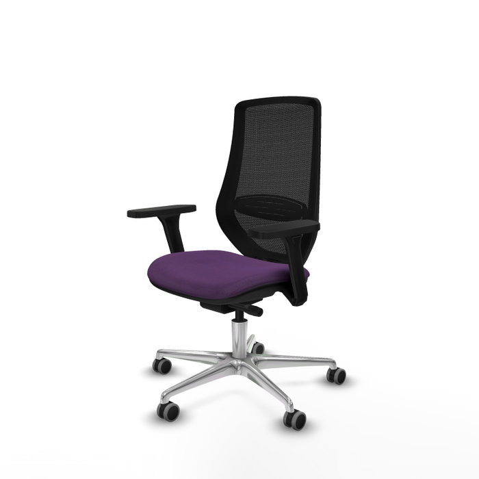 PIQUERAS Y CRESPO Silla de oficina Mardos con mecanismo Sincro/Traslack, Morado y Negro