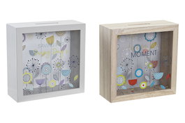 DKD Home Decor Hucha MDF 18x7x18 Surtido de 2 Unidades