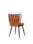 Hanah Home 224 V4 Conjunto de 4 Sillas Negro y Naranja - Estilo y Comodidad para su Hogar