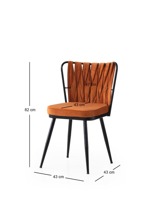 Hanah Home 224 V4 Conjunto de 4 Sillas Negro y Naranja - Estilo y Comodidad para su Hogar Hanah Home 224 V4 Conjunto de 4 Sillas Negro y Naranja - Estilo y Comodidad para su Hogar