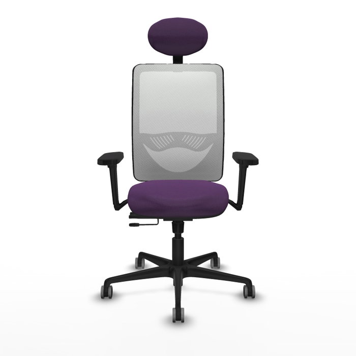 PIQUERAS Y CRESPO Silla de oficina Zulema con mecanismo Sincro/Traslack, Morado y Blanco