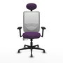 PIQUERAS Y CRESPO Silla de oficina Zulema con mecanismo Sincro/Traslack, Morado y Blanco