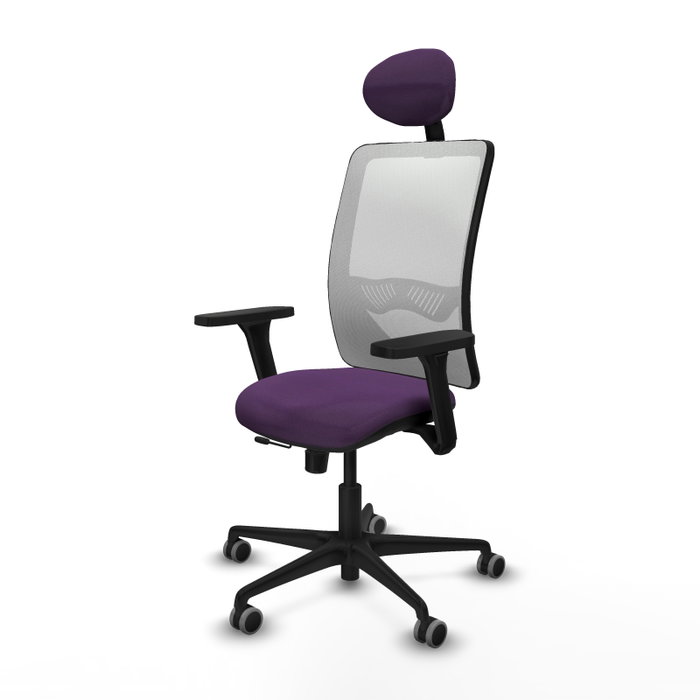 PIQUERAS Y CRESPO Silla de oficina Zulema con mecanismo Sincro/Traslack, Morado y Blanco