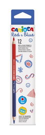 Lapices Carioca Bicolor Hexagonal Azul Y Rojo Caja De 12