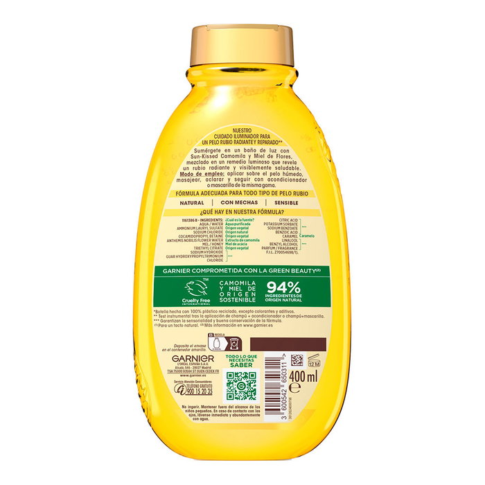 Garnier Original Remedies Champú Iluminador para Cabello Rubio con Camomila, 400 ml