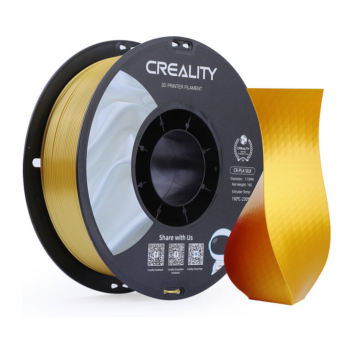 Creality CR-Silk PLA Filamento 3D 1.75mm Oro 1kg - Filamento para Impresora 3D Alta Resistencia 35000 kPa, Compatible FDM Creality CR-Silk PLA Filamento 3D 1.75mm Oro 1kg - Filamento para Impresora 3D Alta Resistencia 35000 kPa, Compatible FDM