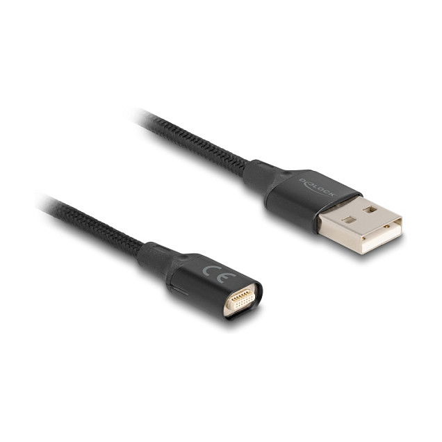 Delock 88167 Cable de Carga Magnético USB 2.0 Tipo-A Negro 1 m - Interfaz Magnética para Conector Fácil