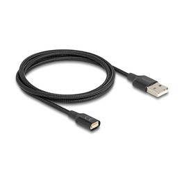 Delock 88167 Cable de Carga Magnético USB 2.0 Tipo-A Negro 1 m - Interfaz Magnética para Conector Fácil