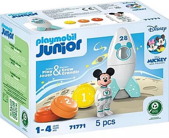 Playmobil Junior Mickey astronauta con su cohete Disney, 5 piezas, 71771 Playmobil Junior Mickey astronauta con su cohete Disney, 5 piezas, 71771