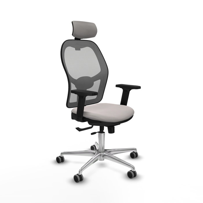 PIQUERAS Y CRESPO Silla de oficina Jorquera con mecanismo Sincro/Traslack Blanco y Gris PIQUERAS Y CRESPO Silla de oficina Jorquera con mecanismo Sincro/Traslack Blanco y Gris