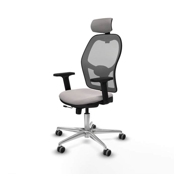 PIQUERAS Y CRESPO Silla de oficina Jorquera con mecanismo Sincro/Traslack Blanco y Gris PIQUERAS Y CRESPO Silla de oficina Jorquera con mecanismo Sincro/Traslack Blanco y Gris
