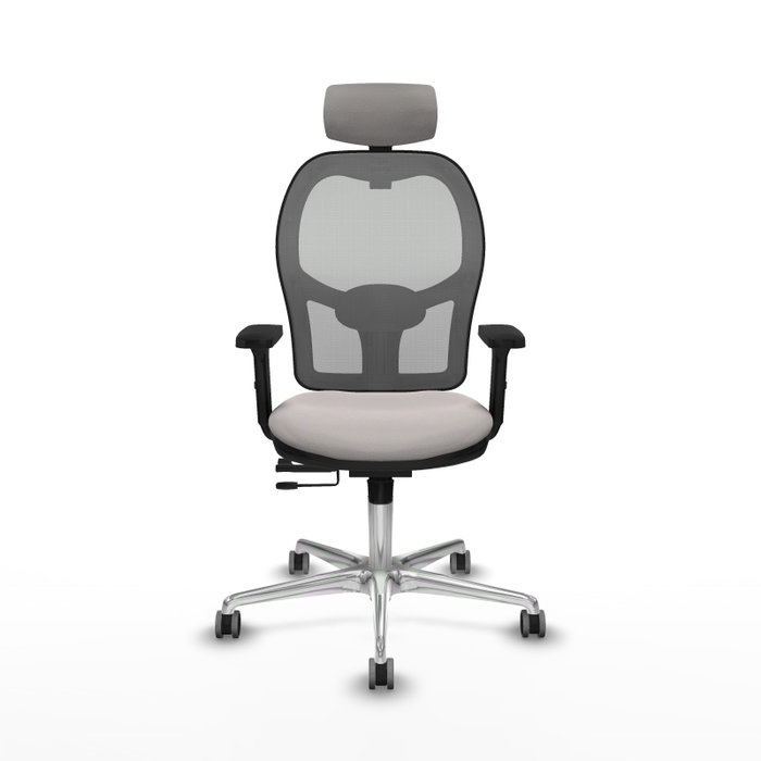 PIQUERAS Y CRESPO Silla de oficina Jorquera con mecanismo Sincro/Traslack Blanco y Gris PIQUERAS Y CRESPO Silla de oficina Jorquera con mecanismo Sincro/Traslack Blanco y Gris