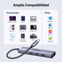 UGREEN 15596 Base para Portátil y Replicador de Puertos USB 3.2 Gen 1 Type-A + Type-C Aluminio