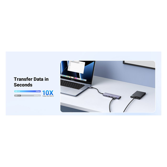 UGREEN 15596 Base para Portátil y Replicador de Puertos USB 3.2 Gen 1 Type-A + Type-C Aluminio