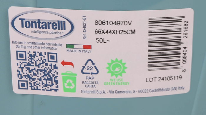 Inde Cesta Ropa Ergonomica "Hipster" Azul 50L 66x44x25 cm (6 Unidades)