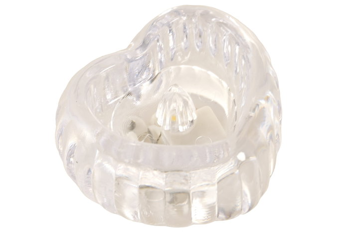 DKD Home Decor Decoracion Luminosa Basicos Transparente 5 x 3 x 6 cm (12 Unidades) Led Plastico Corazon