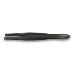 Tres Claveles Pinza de Depilar Recta Negra 8 cm