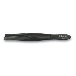Tres Claveles Pinza Recta Negra 8 cm Acero Carbono para Depilar