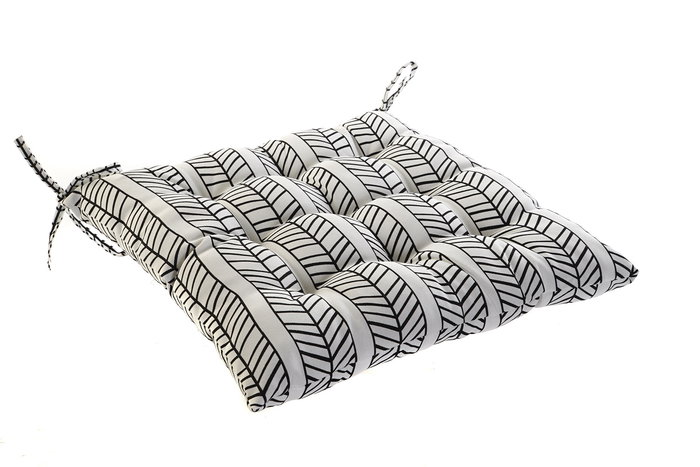 Cojin Silla Boho DKD Home Decor Blanco Negro 43 x 5 x 43 cm