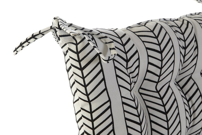 Cojin Silla Boho DKD Home Decor Blanco Negro 43 x 5 x 43 cm