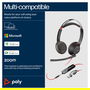 HP Poly Blackwire 5220 Auriculares Estéreo USB-C + 3,5mm, Alámbrico, 20-20000Hz, Micrófono Boom, Negro/Rojo