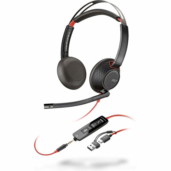 HP Poly Blackwire 5220 STEREO USB-C + Conector de 3,5 mm + Adaptador USB-C/A