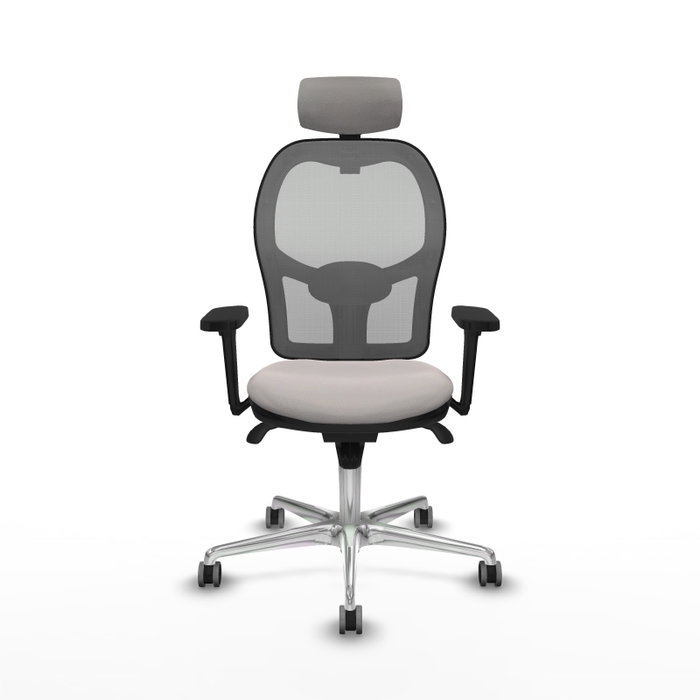 PIQUERAS Y CRESPO Silla de oficina Jorquera con mecanismo Sincro, Blanco y Gris