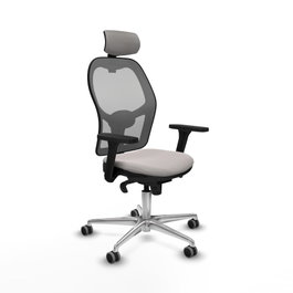 PIQUERAS Y CRESPO Silla de oficina Jorquera con mecanismo Sincro, Blanco y Gris