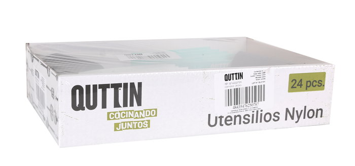 Inde - Cucharón de Nylon Negro 29 cm x 8 cm, resistente para cocina, modelo Quttin (24 Unidades)