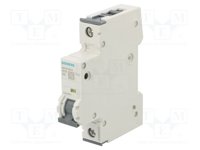 SIEMENS 5SY4102-8 Interruptor magnetotérmico 2A 1 polo 10kA SIEMENS 5SY4102-8 Interruptor magnetotérmico 2A 1 polo 10kA
