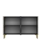 Hanah Home KM120 Consola Antracita, Mármol de Éfeso y Dorado, 120 cm