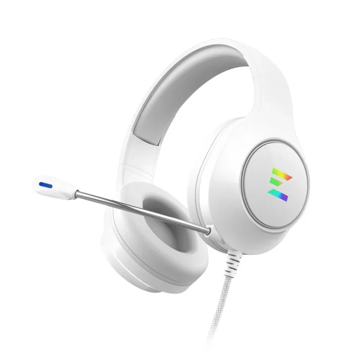Zalman ZM-HPS310 WH Auriculares Gaming para PC, Diadema Alámbrico USB, Blanco, RGB, Frecuencia 20-20000 Hz, Micrófono Boom, Cable 2.2 m