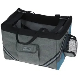 Kerbl KER1685158534211 Bolsa de bicicleta para perros o gatos - Vacaciones - Gris/azul - 38x29x25 cm