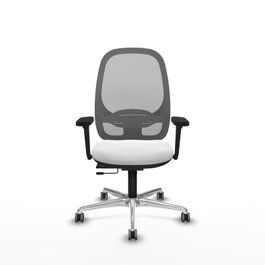 PIQUERAS Y CRESPO Silla de oficina Cilanco con mecanismo Sincro/Traslack, Blanco y Gris
