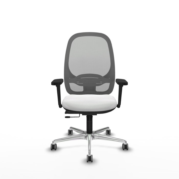 PIQUERAS Y CRESPO Silla de oficina Cilanco con mecanismo Sincro/Traslack, Blanco y Gris