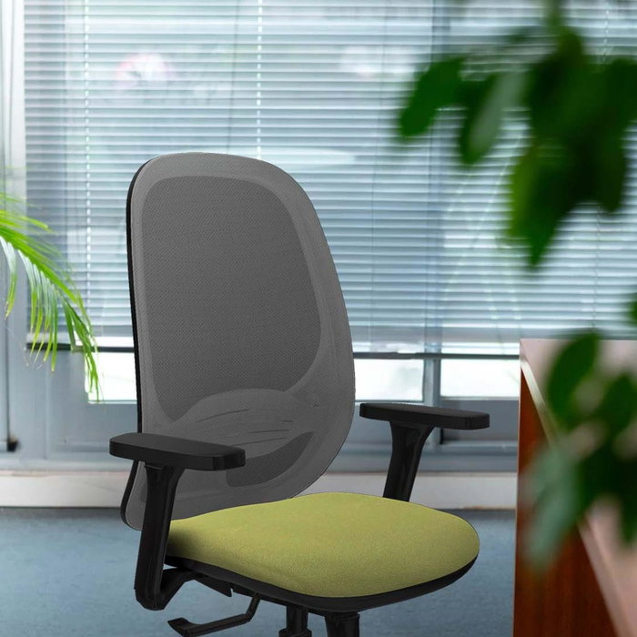 PIQUERAS Y CRESPO Silla de oficina Cilanco con mecanismo Sincro/Traslack, Blanco y Gris