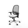 PIQUERAS Y CRESPO Silla de oficina Cilanco con mecanismo Sincro/Traslack, Blanco y Gris
