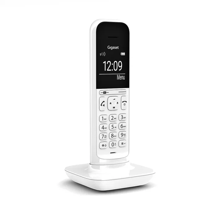 Gigaset CL390 Teléfono Fijo Inalámbrico DECT/Analógico, Identificador de Llamadas, Ampliable hasta 4 Auriculares, Pantalla Grande, ECO DECT, Color Blanco