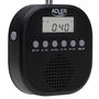 Adler Radio FM Portátil Resistente al Agua IPX4 para Ducha, con Reloj, 2 Alarmas y Función Repetición, 87.5-108 MHz