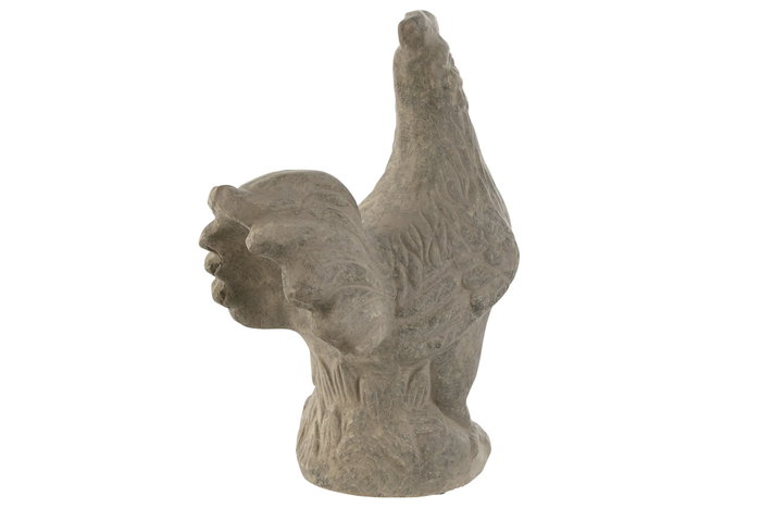 DKD Home Decor Figura de Gallina en Cemento Desgastado Gris