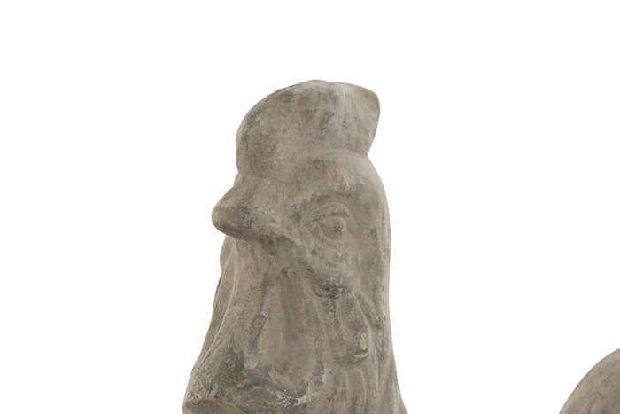 DKD Home Decor Figura de Gallina en Cemento Desgastado Gris